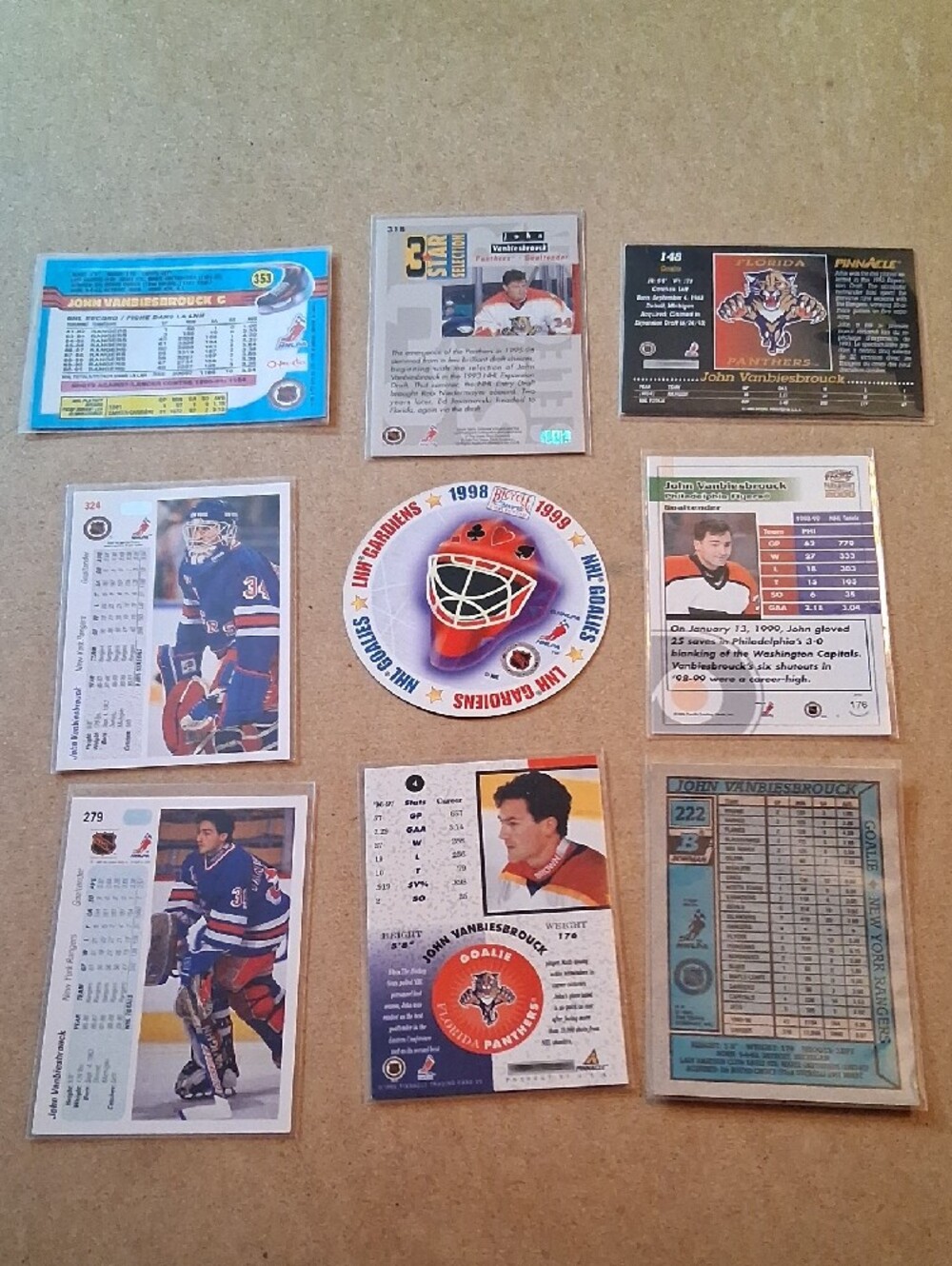 Vintage John Vanbiesbrouck Hockey Card Lot - Red, White, Blue - Picture 2 of 16